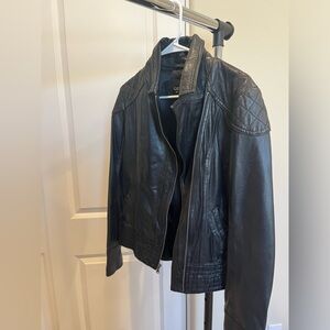 Guess Black Quilted Leather Jacket